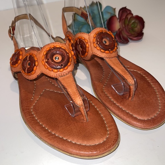 Earth Zephya Spice Leather Sandals Size 8 - Picture 3 of 12